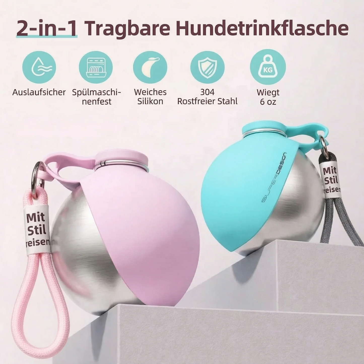 SpielHund™-Trinkflasche mit Napf